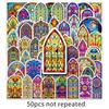 50 vidro colorido desenhos animados coloridos tendência arte à prova d'água decorativo mala copo diário adesivos atacado