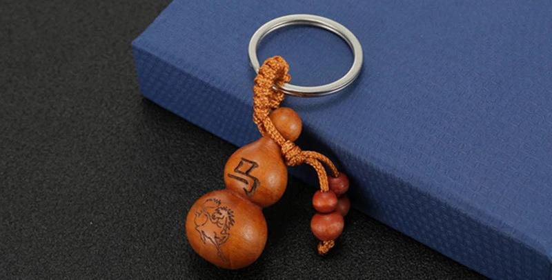 十二生肖葫芦钥匙扣 桃木钥匙挂件