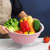 Venta Directa de Fábrica Cesta de Lavado y Escurrido de Verduras de Doble Capa, Recipiente Redondo Multifuncional de Plástico para Lavar Verduras en Casa, Cesta para Frutas, Envío Directo de Una Pieza