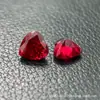 Fábrica de Wuzhou Gema Cultivada Rubi Sangue de Pombo Coração Levantar Método Pedra Solta Atacado Pedra para Anel