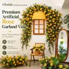 Decoração de Arco de Casamento com Trepadeira de Rosas Artificiais Flor Artificial Trepadeira de Rosas Parede de Flores de Rosa Famosa na Internet Rosa Monet