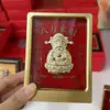 Adorno de Gato de la Suerte de Oro Puro 999, Decoración de Dibujos Animados de Bolsa de la Fortuna Dorada para Vestíbulo y Sala de Estar, Venta al por Mayor