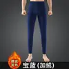 Calça térmica longa de comércio exterior feita de veludo alemão dupla face, espessada e forrada para uso interno no outono e inverno, calça casual à prova de frio e protetora para os joelhos para homens