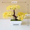 Pino Artificial de Bonsái con Maceta, Mini Planta Falsa para Decoración de Mesa de Interior