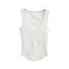 Chaleco sin mangas con cuello en U para mujer 2025 Nuevo Verano Sexy Empalme Adelgazante Sexy Camiseta Básica con Top Interior