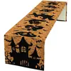Camino de mesa de Halloween nuevo producto transfronterizo de Amazon con estampados de fantasmas, calabazas y cuervos de Halloween, textil para el hogar exquisito y creativo