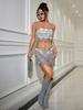 Explosões transfronteiriças saia com costura de diamante feminina europeia e americana super flash saia de diamante completa mini saia curta para meninas