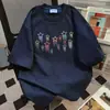 Design Europeu e Americano High-End Camiseta Feminina Retro de Manga Curta com Estampa de Estrelas Verão Novas Blusas Masculinas e Femininas Estilo Ins