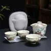 Caneca Expressa da Fornalha Ru Conjunto de Chá Portátil para Viagem Conjunto de Chá Kung Fu Cerâmico Presente para Acompanhar Negócios Presente de Reunião LOGOTIPO IMPRESSO