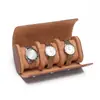 Caja de Almacenamiento de Cuero para Relojes Verde Fantasma del Agua Reloj Mecánico Protector a Prueba de Polvo Bolsa para Relojes Una, Dos, Tres Posiciones para Relojes Portátil de Viaje