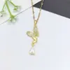 Collar de Acero Inoxidable para Mujer Joyería de Nicho Versátil Colgante de Cobre Cadena Elegante para Clavícula Joyería Cadena de Lujo Ligero