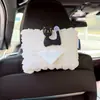 Caja de Pañuelos para Coche Estilo Colgante Creativa Linda Gato con Campana Simple Caja para Reposabrazos Bolsa Colgante para Pañuelos de Coche Decoración para Mujeres