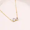 Collar Versátil de Moda Lujo Ligero Sensación de Alta Gama Artículo Popular de Celebridad de Internet Collar de Acero de Titanio Oro de 18 Quilates Collar de Temperamento para Mujer que no se Desvanece