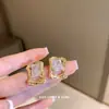 Brincos de Metal Irregulares com Strass de Luxo Leve Coreanos de Nicho para Mulheres, Brincos Stud Geométricos Modernos e Versáteis Atacado