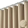 Cortina de baño de poliéster impermeable y a prueba de moho, color sólido, patrón gofrado, engrosada, transfronteriza, para comercio electrónico y comercio exterior, suministrada a Amazon