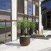 Macetas de Acero Inoxidable para Exteriores Personalizadas, Macetas de Jardinería, Macetas de Anillo Cóncavo y Convexo Corrugado, Jardineras, Cajas de Flores de Metal