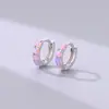 Ventas Directas de Fábrica Pendientes de Ópalo Iridiscente de Plata 925 Diseño Estilo Coreano Pendientes de Ópalo Microincrustados Joyería