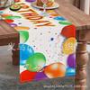 Nova Bandeira de Mesa Feliz Aniversário da Amazon Decoração de Mesa com Balão de Aniversário Isolada Antiderrapante Linho Estampado Bandeira de Mesa