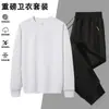 Conjunto casual de moletom masculino, nova moda primavera e outono, versátil, respirável, gola redonda, conjunto esportivo de duas peças
