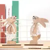 Enfeites de Coelho de Madeira Personalizados para Páscoa Artesanato de Coelho Fofo Pastoral Decorações para Mesa de Casa