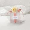 Caja de dulces de PVC transparente estilo Ins, creativa, para acompañar ceremonias de boda, color champán, con flores cuadradas, venta al por mayor