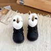 Botas de Neve Infantis Inverno Plus Veludo Quente Sapatos de Algodão Meninas Estilosas Laço Botas Princesa Sapatos de Pelo Bebê Tendência