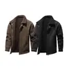 Amazon Wish Nueva Solapa Talla Grande Piel Una Pieza Chaqueta de Hombre Gamuza Casual Holgada