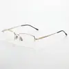 M6705S Montura de Gafas de Titanio Puro Montura de Negocios para Hombre Montura de Titanio Gafas de Media Montura Se Pueden Equipar con Miopía Graduada Corte para Delineador