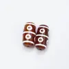 Cuentas dzi de ágata rojo con pátina de alto contenido de aceite de nueve ojos estilo Tíbet con contraste de color claro, cuentas sueltas con múltiples patrones, accesorios decorativos para pulseras al por mayor