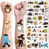 Novos adesivos de tatuagem de Halloween em desenho animado transfronteiriços, adesivos de tatuagem interativos para pais e filhos, adesivos faciais para maquiagem de festa atacado