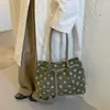Diseño único, bolso tote de gamuza con lunares, de alta gama y a la moda, mochila elegante, bolso de hombro de gamuza retro y chic