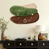 Reloj de Pared Retro Simple Pintura Decorativa Reloj Colgante de Pared Sala de Estar Verde Primavera Estilo Vintage Dormitorio Reloj Silencioso Pintura de Pared