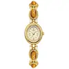 Pulsera de Jade Vintage GEDI Reloj para Mujer con Esfera de Diamante Ovalado, Lujo Ligero Nicho Estilo Chino Exquisito Reloj de Cuarzo Transfronterizo