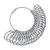 Juego de 2 piezas de medidor de anillos de metal americano, barra de belleza redonda, medidor de anillos de belleza 0-13