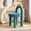 Taburete de Maquillaje Estilo Crema Lujo Ligero Tocador de Gama Alta Silla con Respaldo para Tocador de Niña Silla de Tocador para Maquillaje