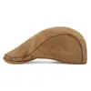 Gorra de pico de ante vintage de moda para primavera y otoño, gorra stylish hacia adelante para parejas, sombrero de pico artístico casual para usar al revés