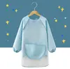 Delantal Infantil de Manga Larga de TPU Sin Lavado, Reversible, Dibujos Animados de Animales de Guardería, Delantal Bata Impermeable y a Prueba de Suciedad para Niños y Niñas