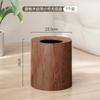 Bote de basura grande para uso doméstico, dormitorio, sala de estar, baño, bote de basura doble creativo con imitación de grano de madera