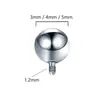 Liga de titânio F136 rosca externa stud esférico rosca interna substituição orelha esférica stud piercing labial haste com rosca interna acessórios de joias para piercing