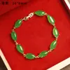 Pulsera de Jade Malayo al por Mayor, Pulsera con Incrustaciones de Jade Malayo Verde Esmeralda, Pulsera de Jade de Moda para Mujer