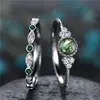 Anillo Noble Estilo Hong Kong Cao Shi Juego de Dos Piezas para Mujer, Joyería de Imitación de Jade Natural, Nuevo Modelo Elegante y Atractivo de Douyin E-Commerce