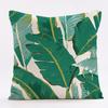 Comercio exterior para funda de almohada de planta verde tropical verde lino algodón lino cojín para el hogar coche sofá pequeño fresco respaldo