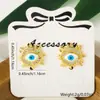 Distrito Lu Joyería de Moda Femenina Transfronteriza Chapado en Cobre con Circonita Pendientes de Ojo del Diablo Pendientes Creativos de Personalidad Hip-hop