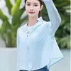 Estilo Novo 2025 Roupas de Proteção Solar de Borracha Preta para Mulheres, Xale Respirável de Seda Gelada de Verão, Manto Estilo Capelete para Proteção Solar ao Ar Livre
