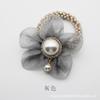 Diadema de organza con perlas y pedrería incrustada de flores, celebridad en línea, estilo coreano, estilo ins, accesorios para el cabello de flores frescas, coletero
