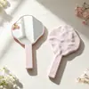Espejo de mano con textura de onda de agua irregular, espejo de maquillaje con mango texturizado tipo nube de lujo ligero, stock de fábrica disponible para personalización