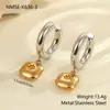 Pendientes de Árbol de Navidad y Corazón de Moda Transfronteriza Pendientes de Acero Inoxidable Chapados en Oro de 18 quilates y Plata con Diseño de Combinación