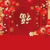 Estudio Fotográfico Tela de Fondo China Fotografía de Niños Disfraz Retrato Familiar de Año Nuevo Papel de Fondo Rojo