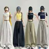 Ropa de Mujer Seda de Hielo Secado Rápido Pantalones de Pierna Ancha 2026 Verano Nuevo Sueltos Adelgazantes Casual Bloqueo de Color Ropa de Trabajo Pantalones Deportivos