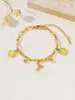 Pulseira de Aço Titânio com Letra Rainha Tendência Tiktok Banhada a Ouro 18K Versátil Moda Toque de Luxo Item Quente Transfronteiriço Preço de Fábrica